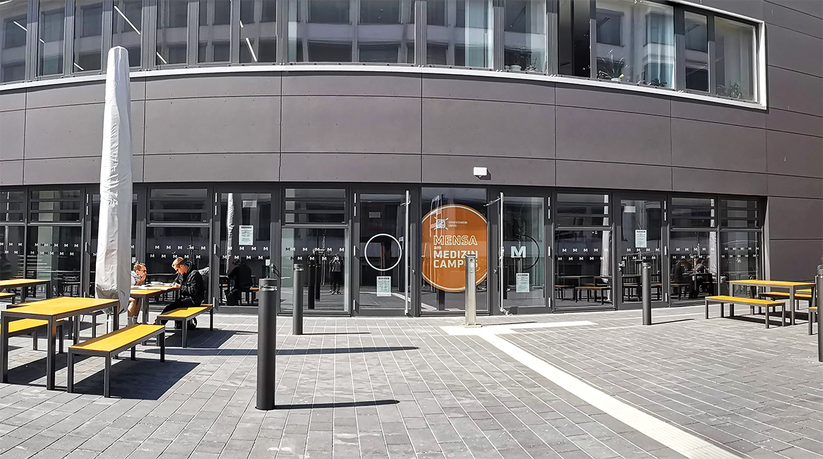 Entrance of the Student Restaurant on the University's Medical Campus Leipzig