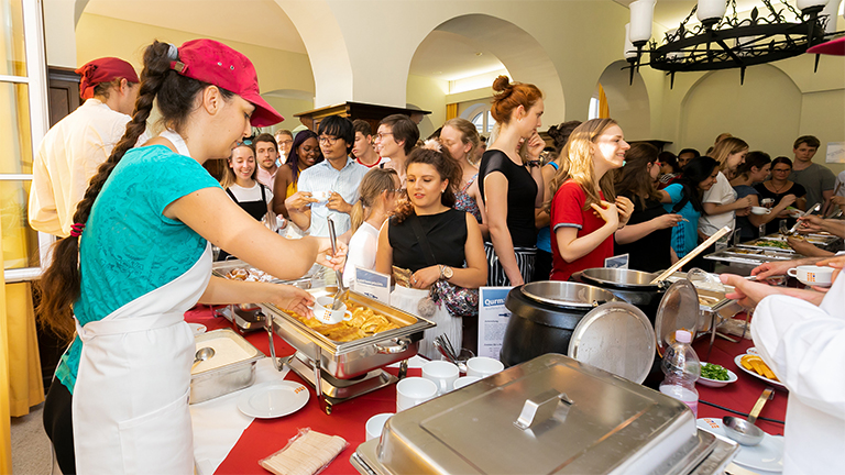 International students are cooking for their fellow students