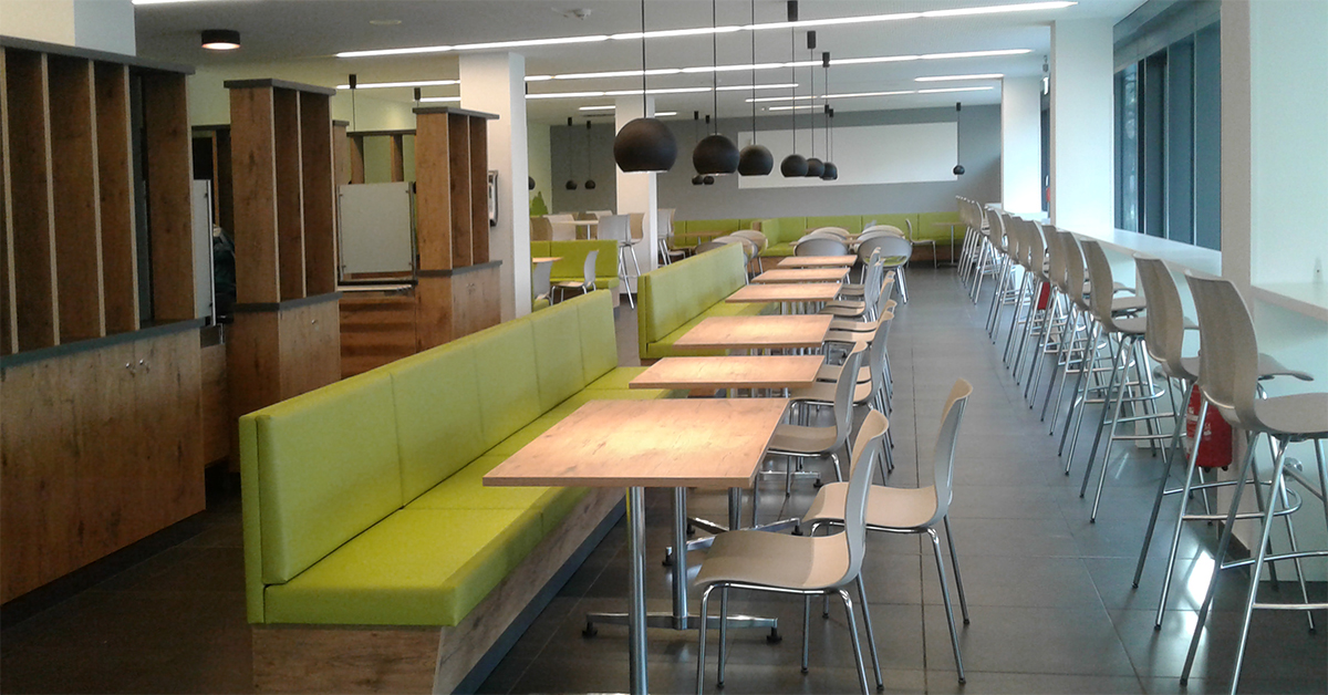 New furniture in Cafeteria am Elsterbecken