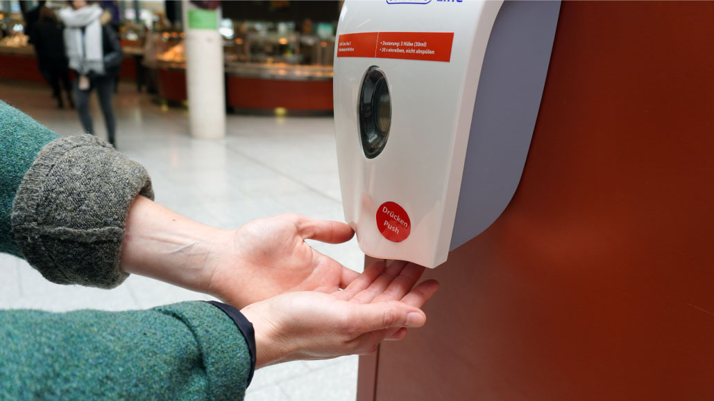 Disinfectant dispensers installed